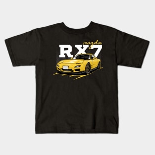 Mazda RX7 Yellow Kids T-Shirt